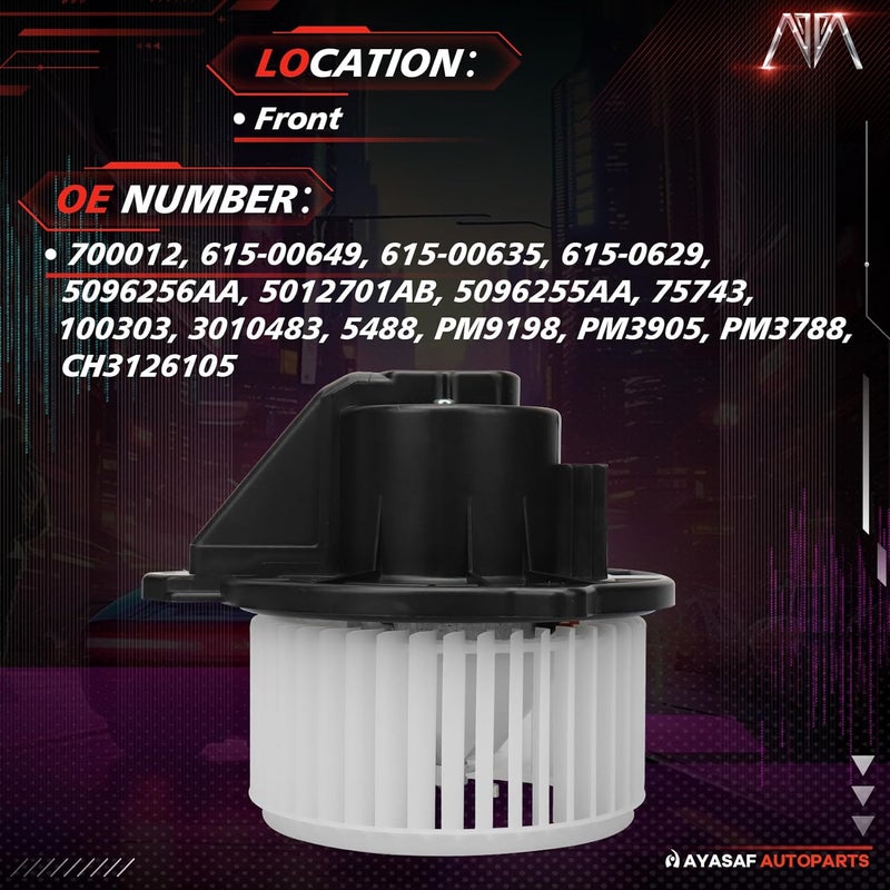 MAYASAF 700012 HVAC Blower Motor Assembly fit for Jeep 02-04 Grand Cherokee, for Dodge 02-08 Ram 1500, 03-08 Ram 2500/3500, 09-10 Ram 4500/5500 - Image 2